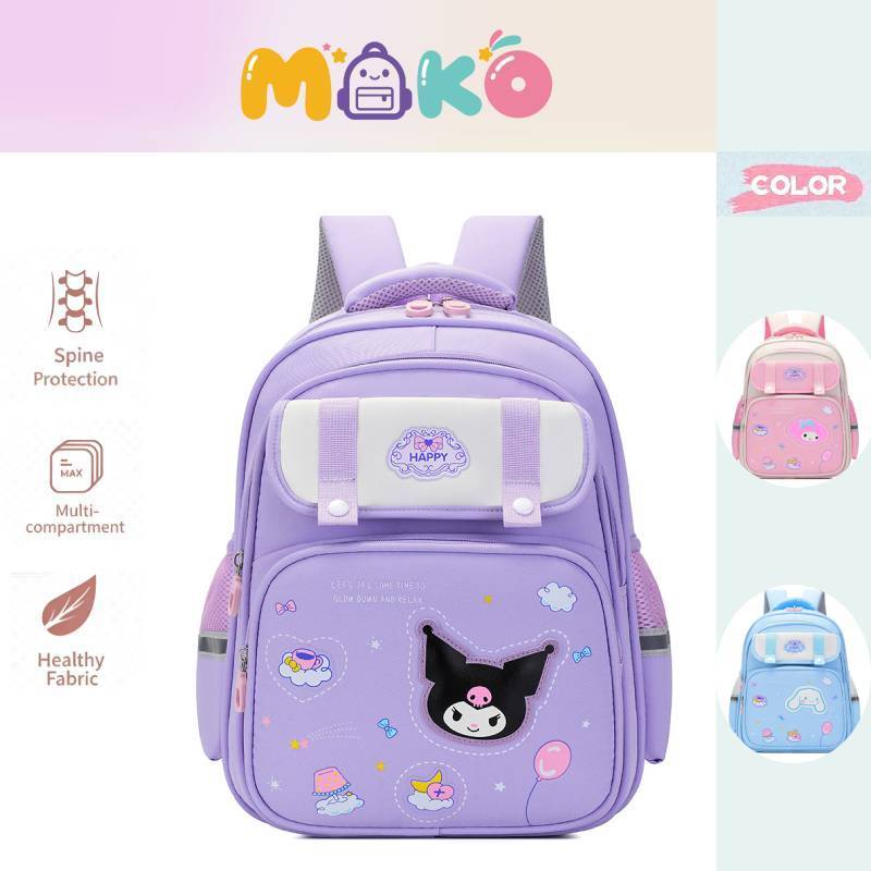 MOKO กระเป๋าเป้สะพายหลังคุโรมิสำหรับนักเรียนหญิง น้ำหนักเบากว้างขวาง มีความจุขนาดใหญ่ เหมาะสำหรับนักเรียนอนุบาลและชั้นประถมต้น