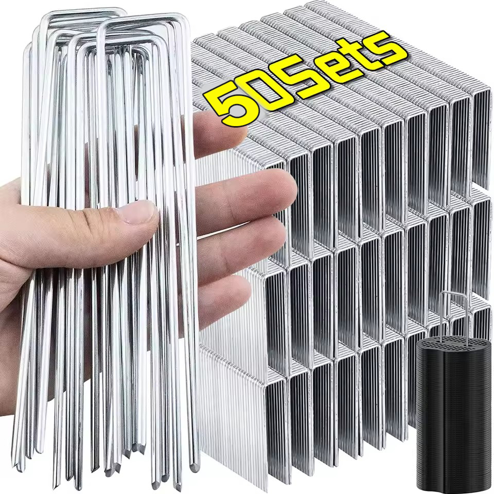 10/30/50 ชิ้น U-type Garden Staples / รั้วท่อ Stakes Sod Pins / สนามหญ้า Barrier Ground Nail