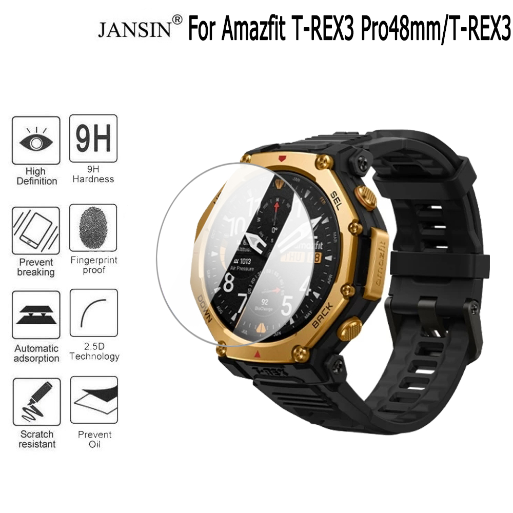 ฟิล์มกระจก สําหรับ amazfit T-REX3 Pro 48mm T-Rex 3 ฟิล์มกระจกนิรภัยกันรอยหน้าจอ สําหรับ สมาร์ทวอทช์