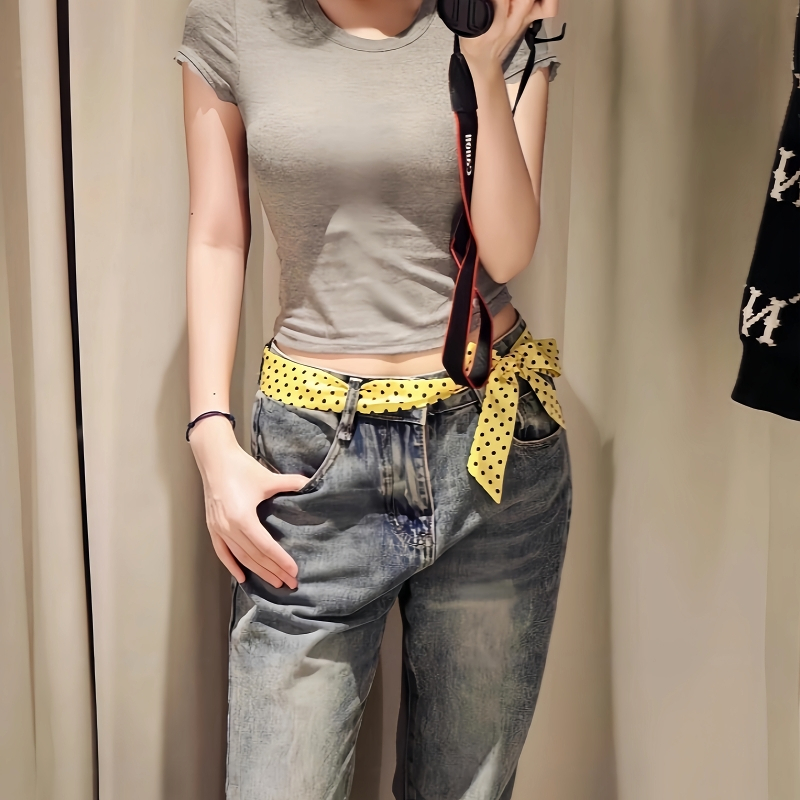 Halo studio พร้อมส่ง🔥ผ้าคาดผม ผ้าพันคอ ริบบิ้น ลายจุดขาวดำ สไตล์เกาหลี สำหรับผูกกระเป๋า ผ้าพันคอ ผ้าโพกหัว และเข็มขัด - รูปที่ 4