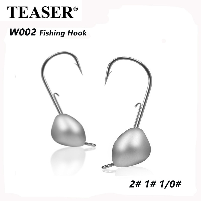 TEASERW00210pcs Obtuse มุมตะกั่วหัวตะขอเสริมสร้าง Lure Hook เลือดตะขอเหยื่ออ่อนตะกั่วหัวตะขอตะกั่ว J
