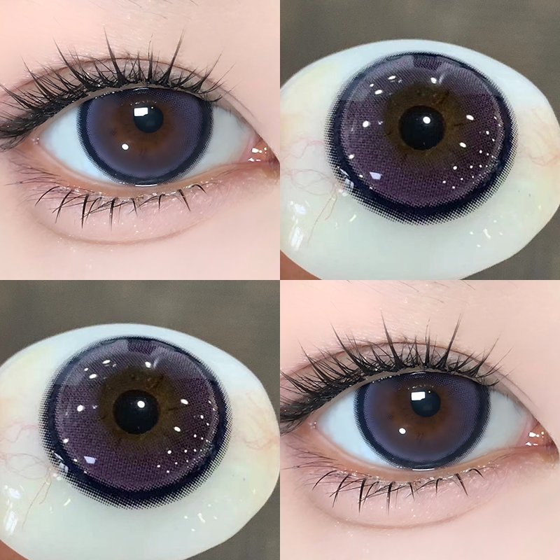 KSSEYE คอนแทคเลนส์สีสีม่วง/สีน้ําตาลนักเรียน Pure Moisturizing คอนแทคเลนส์ 6 เดือนใช้ 14.5 มม.