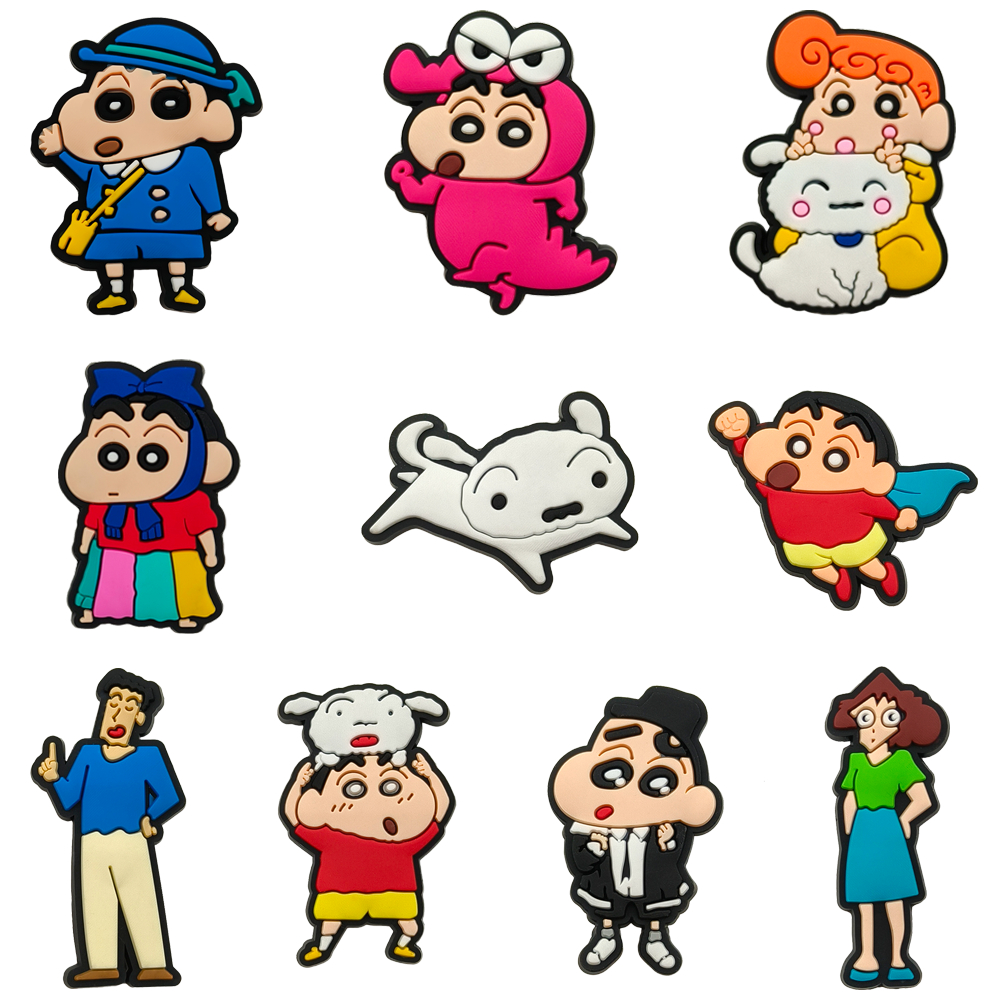 MEIDJ 1 ชิ้น ของตกแต่งรองเท้าอนิเมะแบบ Charms จาก PVC พร้อมเข็มขัดสำหรับรองเท้าแตะและปุ่ม