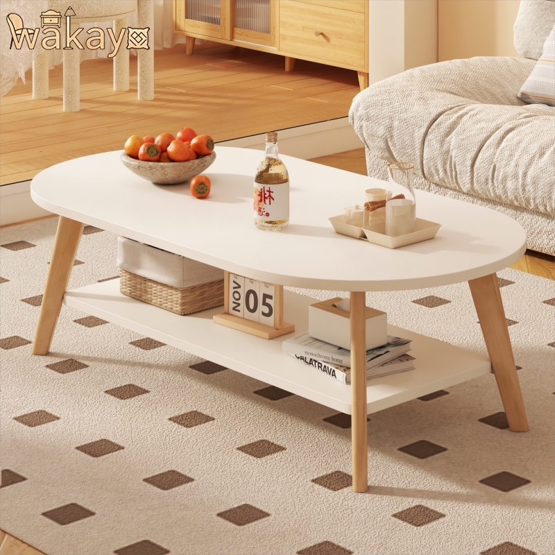 WA โต๊ะกาแฟ  โต๊ะกลางโซฟา 2ชั้น 120/100/80CM โต๊ะห้องรับแขก สไตล์โมเดิร์น เเข็งเเรง ทนทาน