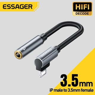 Essager USB C/L ถึง 3.5 มม.แจ็คหูฟังอะแดปเตอร์หูฟัง Type C Audio สาย AUX