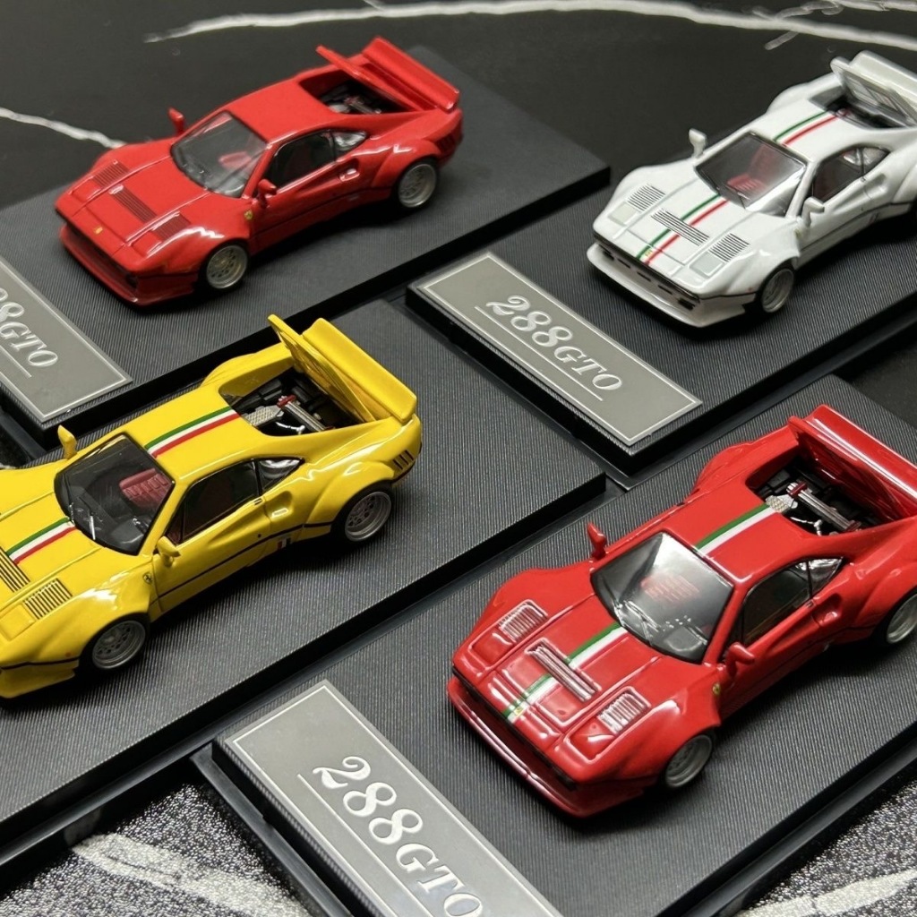 Hone รุ่น 1: 64 Ferrari 288 GTO เปิดฝาครอบกว้างจําลองรถรุ่นคอลเลกชัน