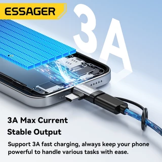 Essager 2 in 1 Type C ถึง L & To Type C Micro C OTG สําหรับอะแดปเตอร์ IP รองรับการถ่ายโอนข้อมูล 480Mbps