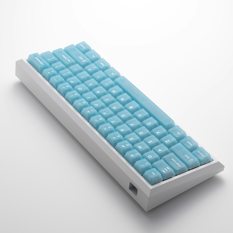 ปุ่มกดเท่านั้นLight Blue Fog Transparent Keycaps 132 คีย์โปรไฟล์เชอร์รี่สําหรับ Cherry MX Switch DIY ที่กําหนดเองคีย์บอร์ดแบบกลไก wooting