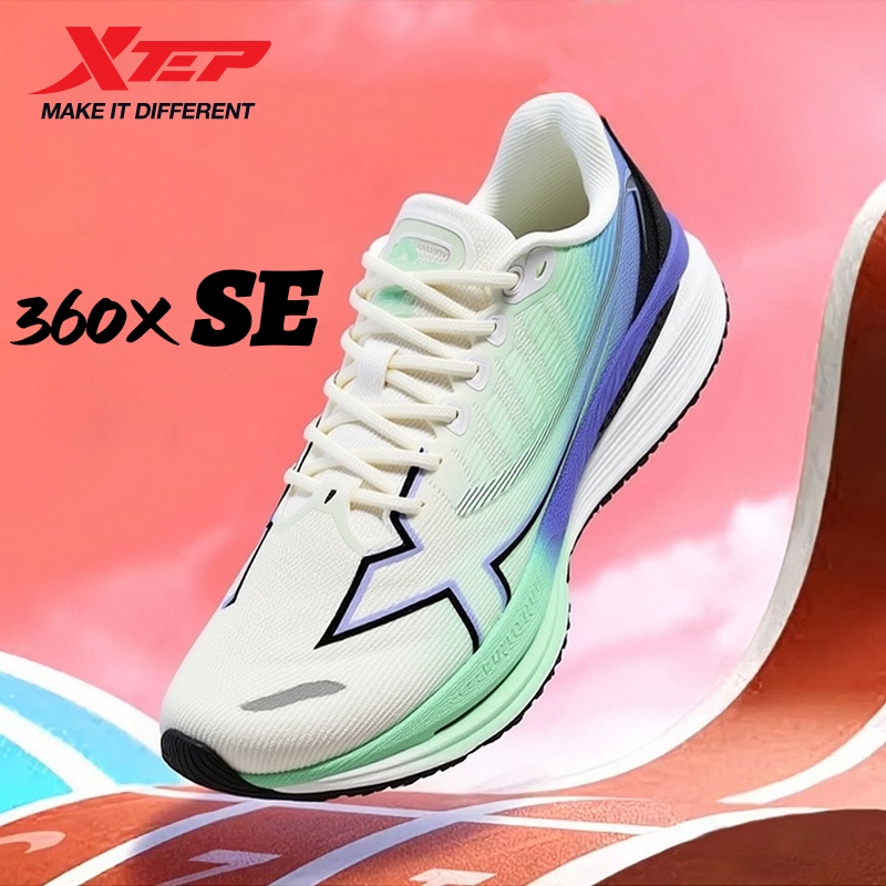 XTEP 360X SE รองเท้าวิ่งผู้ชายแผ่นคาร์บอนไนลอนไฟเบอร์กลาสบอร์ดเสถียรภาพทนต่อการสึกหรอรองเท้าผ้าใบการ