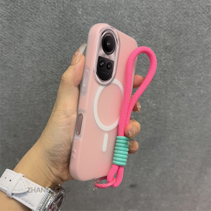 กรณีสําหรับ OPPO RENO 10 5G RENO 10 Pro 5G ซิลิโคน high-end ผิวรู้สึกเคสโทรศัพท์ 2 in 1 ความงามออกแบบ featuring แม่เหล็กดูดฟังก์ชั่นและเชือกฟรี