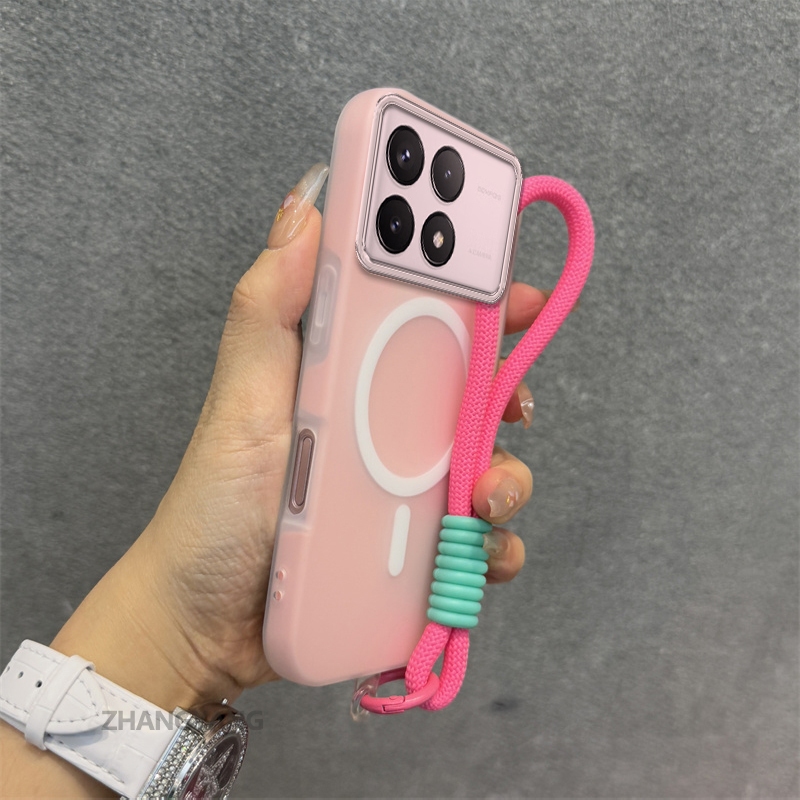 เคสสําหรับ POCO X6 Pro F6 PRO ซิลิโคนความรู้สึกผิวระดับไฮเอนด์เคสโทรศัพท์ 2 in 1 การออกแบบความงามที่อิ่มตัวพร้อมฟังก์ชั่นดูดแม่เหล็กและเชือกฟรี