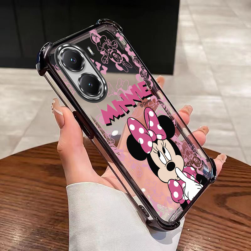 OPPO A6x 5G A6 5G Minnie Casing Clear Casing Soft กันกระแทกชุบถุงลมนิรภัยเคสโทรศัพท์โปร่งใส