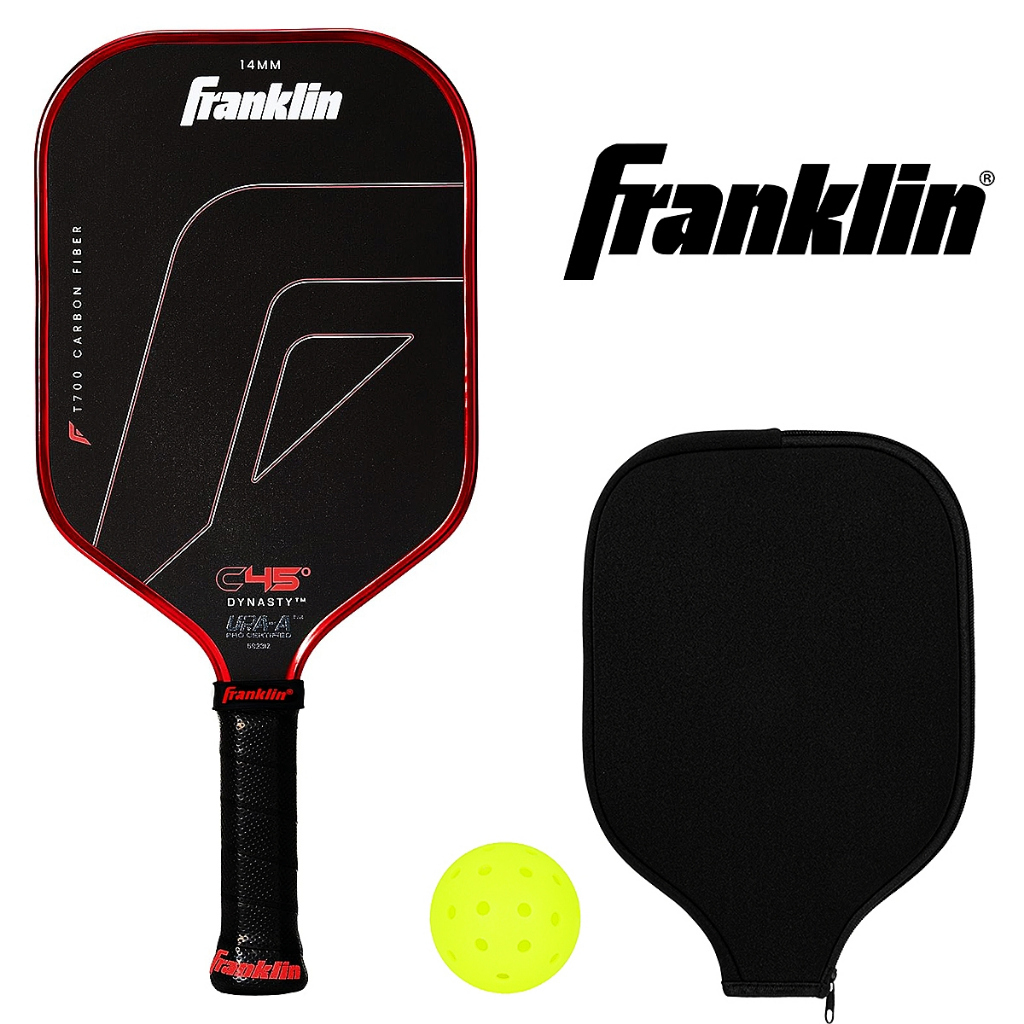 〖Outlet Mall〗 Franklin C45 Pickleball Paddle Set คาร์บอนไฟเบอร์ 14MM - Official USAP + UPA ได้รับการอนุมัติ – Pro Player Design-Triple-Layer T700 คาร์บอนไฟเบอร์ดิบ