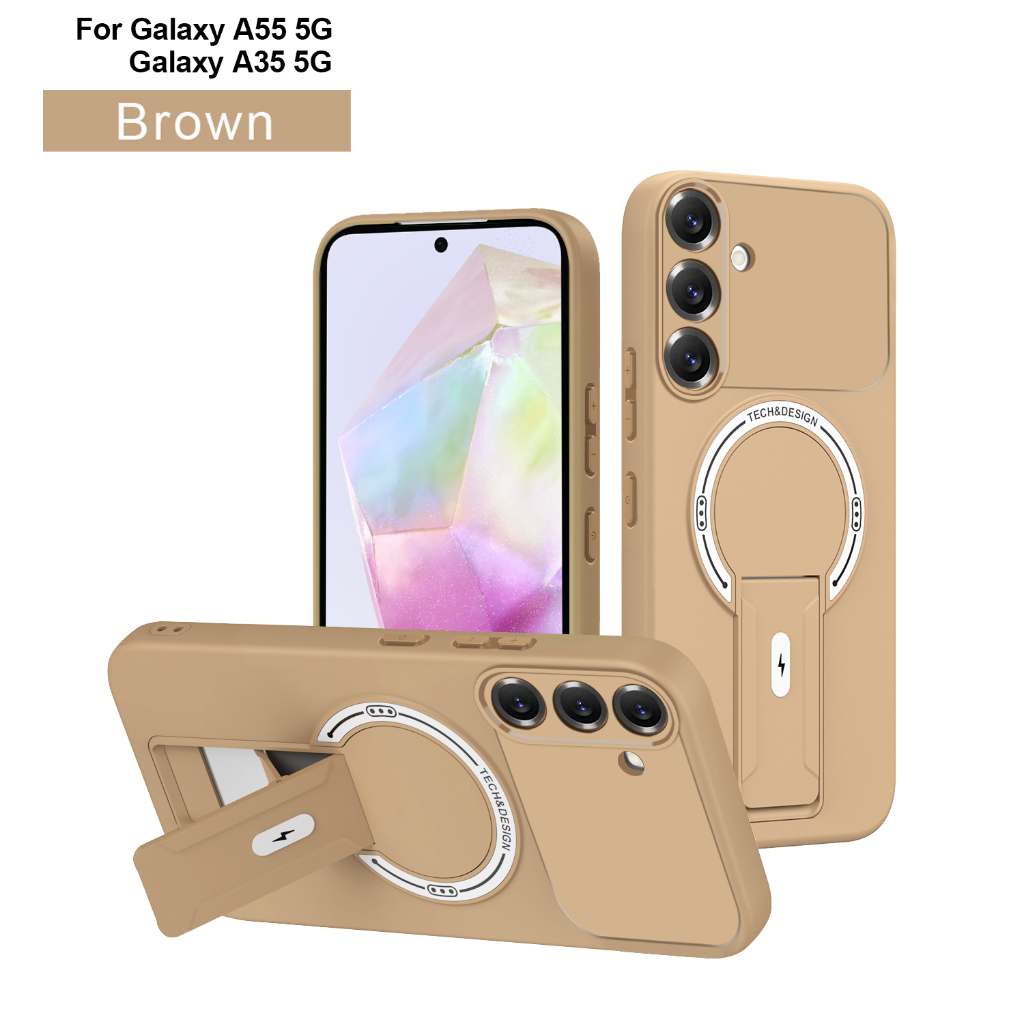 Sunyi สําหรับ Samsung Galaxy A56 A55 A54 A52 A36 A35 A25 A17 A16 A15 A14 A13 A12 A07 A06 กันกระแทกขาตั้งแม่เหล็กเคสโทรศัพท์ – Cooling & Minimalist Design