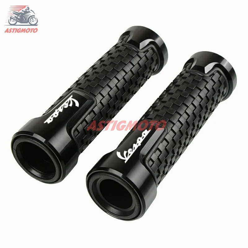 Piaggio Vespa GTS GTV 250 300 Sprint Primavera 150 LX LXV รถจักรยานยนต์ Hand Grips CNC & ยางเจล Handle Grip คาร์บอนไฟเบอร์รูปแบบ