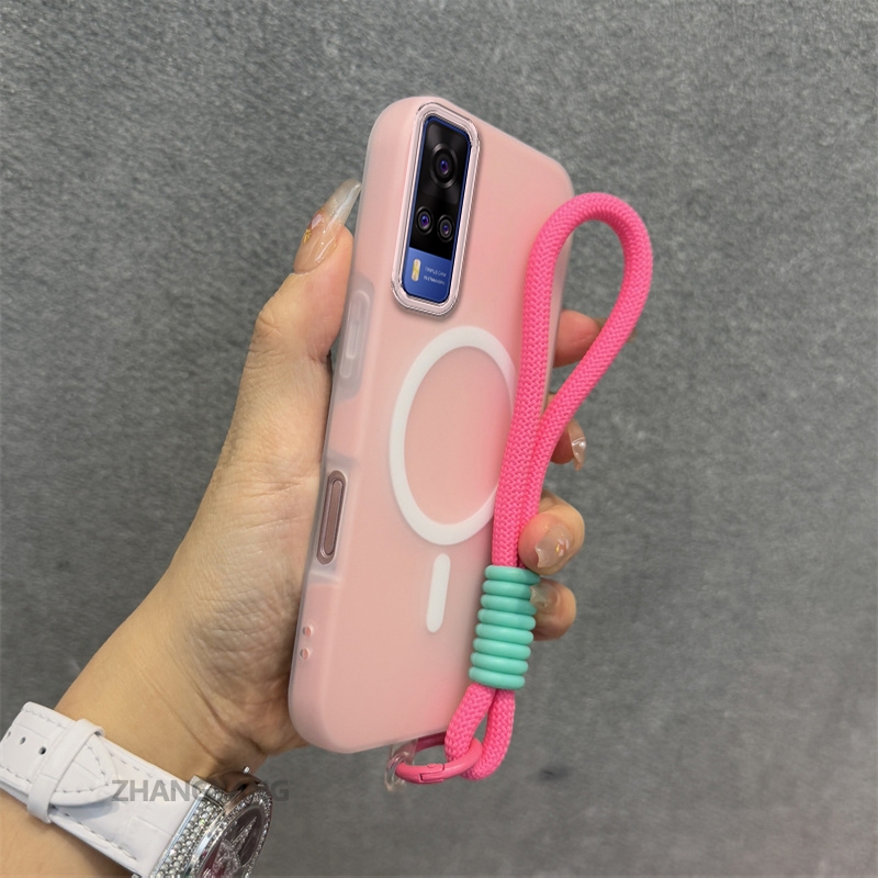 เคสสําหรับ vivo Y51 Y51A 4G Y31 ซิลิโคนผิวระดับไฮเอนด์รู้สึกเคสโทรศัพท์ 2 ใน 1 การออกแบบความงาม อิ่มตัว ฟังก์ชั่นดูดแม่เหล็กและเชือกฟรี