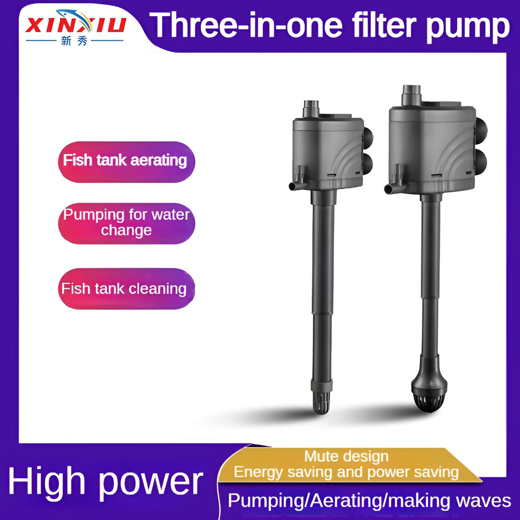 ปั๊มน้ําตู้ปลาสามในหนึ่งเดียวเงียบประหยัดพลังงานขนาดใหญ่การเติมอากาศไหลสูบน้ําคลื่น-การทําแผนที่