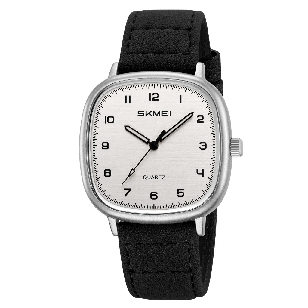 SKMEI 2586 Retro Simple Mens Quartz Watch Square Dial สายหนังกันน้ําธุรกิจ Cassual ชายนาฬิกาของขวัญ