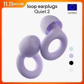 Loop Quiet 2 - ที่อุดหูลดเสียงรบกวน (-24dB) สําหรับการนอนหลับโฟกัส การศึกษา ความไวเสียงรบกวน และการเดินทาง - การป้องกันการได้ยินแบบนิ่มพิเศษ ใช้ซ้ําได้ - 4 ขนาด (XS-L)