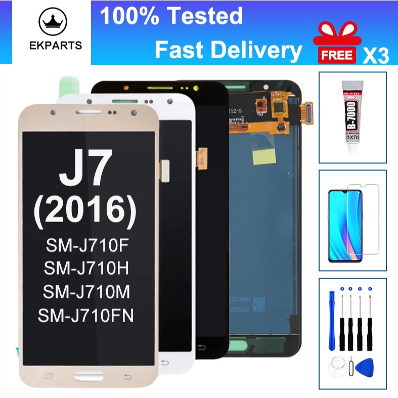 5.5 "จอแสดงผล LCD สําหรับ Samsung Galaxy J7 2016 J710 SM-J710F J710M J710G Touch Screen Digitizer As