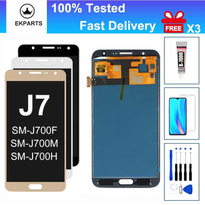 5.5 "จอแสดงผล LCD สําหรับ Samsung Galaxy J7 2015 J700 J700F J700H/DS J700M SM-J700K Touch Screen Dig