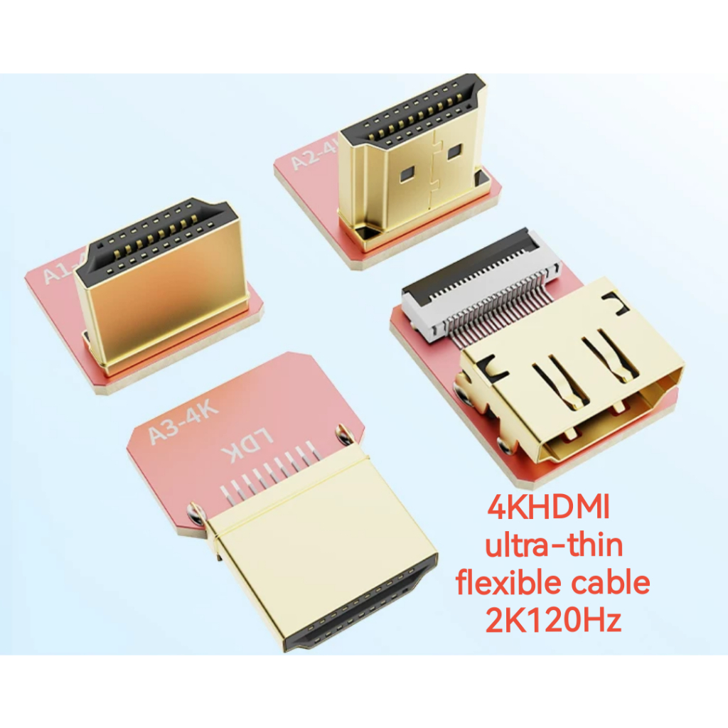 HDMI สายแบนแบบยืดหยุ่น HD 4K จอแสดงผลถ่ายภาพทางอากาศ Raspberry Pie Turn Cable Extension Cable Male to Female 90 องศา Elbow ราคา ถูกที่สุด ดีลบีเคเค แกลเลอรีภาพที่ 3