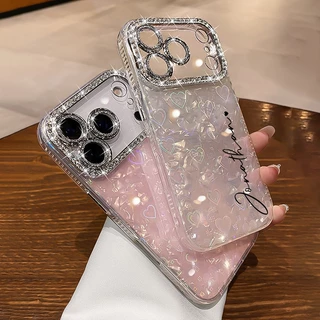 ใหม่รูปแบบเปลือกหอยรูปหัวใจ DIY เคสโทรศัพท์ชื่อที่กําหนดเองสําหรับเคสไอโฟน17 Pro Max 17 Pro 16 Pro Max 16 Pro
