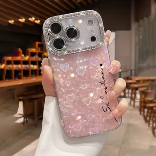 ใหม่รูปแบบเปลือกหอยรูปหัวใจ DIY เคสโทรศัพท์ชื่อที่กําหนดเองสําหรับเคสไอโฟน17 Pro Max 17 Pro 16 Pro Max 16 Pro