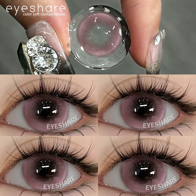 MONTREAL คอนแทคเลนส์ 1 คู่/2 ชิ้น สีเทา/น้ําตาล Big Eye 14.5 มม. ใช้งานรายปี