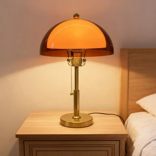 Retro Mid-Century สไตล์โคมไฟตั้งโต๊ะห้องนอนข้างเตียงตกแต่งห้องนั่งเล่น Study Room บรรยากาศหรูหรา Eye-Care Night Light