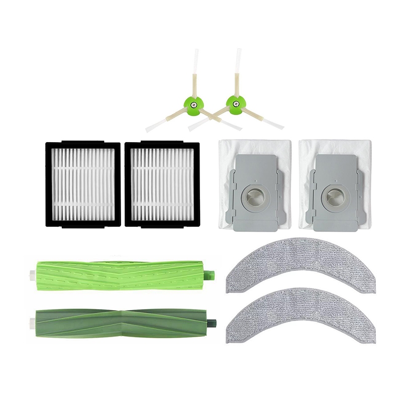 หุ่นยนต์ดูดฝุ่น แปรงหลัก+แปรงด้านข้าง+ผ้าม็อบ+ถุงเก็บฝุ่น+กรองเข้ากันได้กับ irobot ROOMBA COMBO j7 j