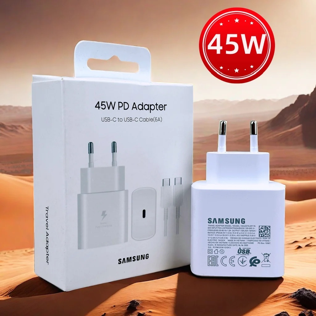 Samsung 45W Usb C Charger Galaxy S25 Ultra S24 Ultra A56 A36 A55 F56 M56 Z พับ 6 5 Tab S10 + EU อะแด