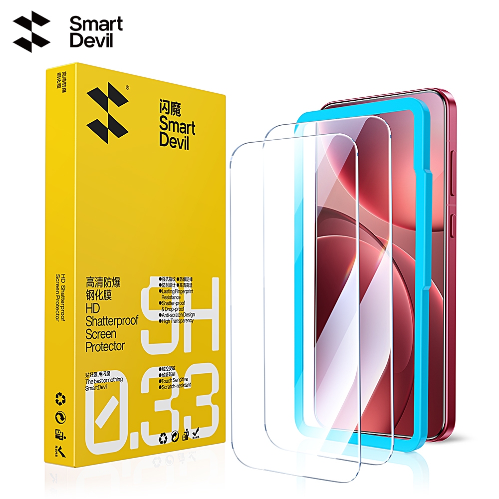 SmartDevil HD กระจกนิรภัยป้องกันการระเบิดสําหรับ OPPO Find X9 Pro/Find X9 การครอบคลุมแบบเต็มหน้าจอ ฟิล์มความเป็นส่วนตัว หน้าจอ HD ป้องกันรอยนิ้วมือ กันกระแทก ผิวด้าน ป้องกันหน้าจอ