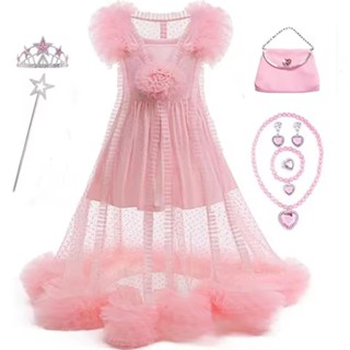 Girl Magic Wicked Witch คอสเพลย์ Glinda Dress Dress เครื่องแ…