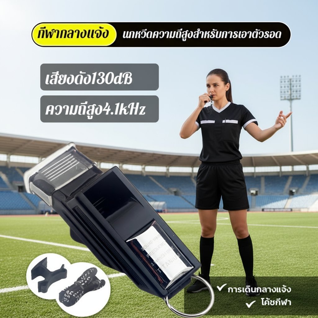 ⚽เหมาะสำหรับกีฬาทุกประเภท🏀นกหวีดความถี่สูง130เดซิเบล นกหวีดกีฬาแบบมืออาชีพ อุปกรณ์เอาตัวรอดในป่า เสียงทะลุระยะ300เมตร ใช้ได้แม้ในพายุฝน การเดินป่าลึก การแข่งขันฟุตบอล/บาสเกตบอ