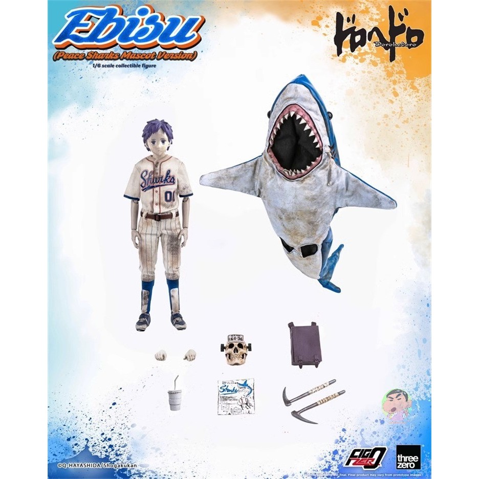Threezero Dorohedoro FigZero Ebisu (Peace Sharks Mascot Version) Action Figure