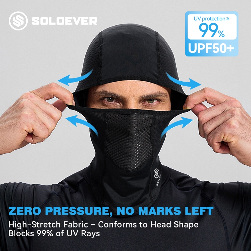 【TH Delivery】SOLOEVER หน้ากากขี่จักรยานยนต์เต็มหน้า ฤดูร้อน ป้องกันแสงแดด ผ้าเรยอน ระบายอากาศ ผ้าพันคอ ป้องกันยูวี แห้งเร็ว สวมใส่สบาย