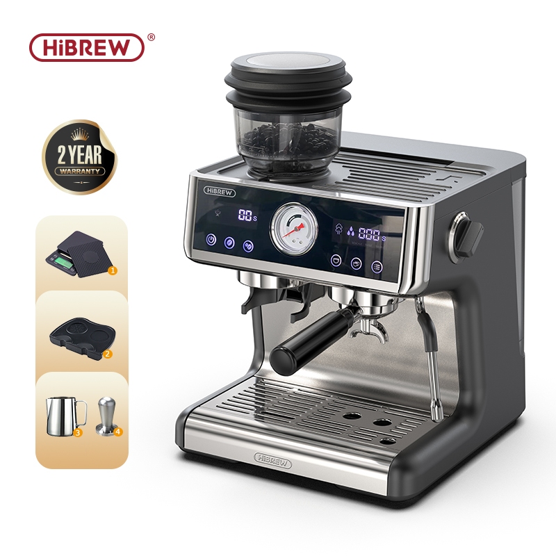 HiBREW H7A เครื่องชงกาแฟ Bean to Espresso เครื่องชงกาแฟ Barista Pro 20Bar พร้อมระบบหม้อต้มคู่