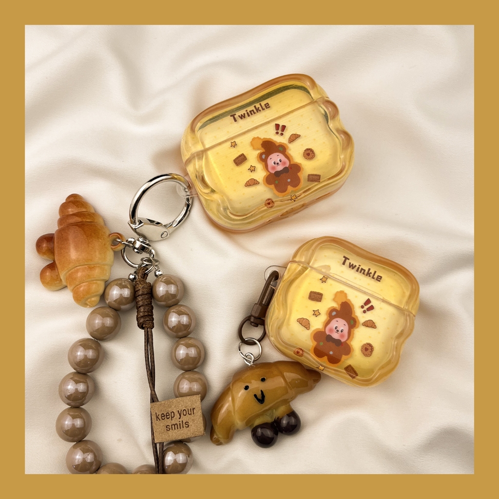 Bread Star Character Yellow AirPods Case, เคส AirPods Pro 2 แสนสนุก, เคส AirPods Pro 2 การ์ตูน, เคส 