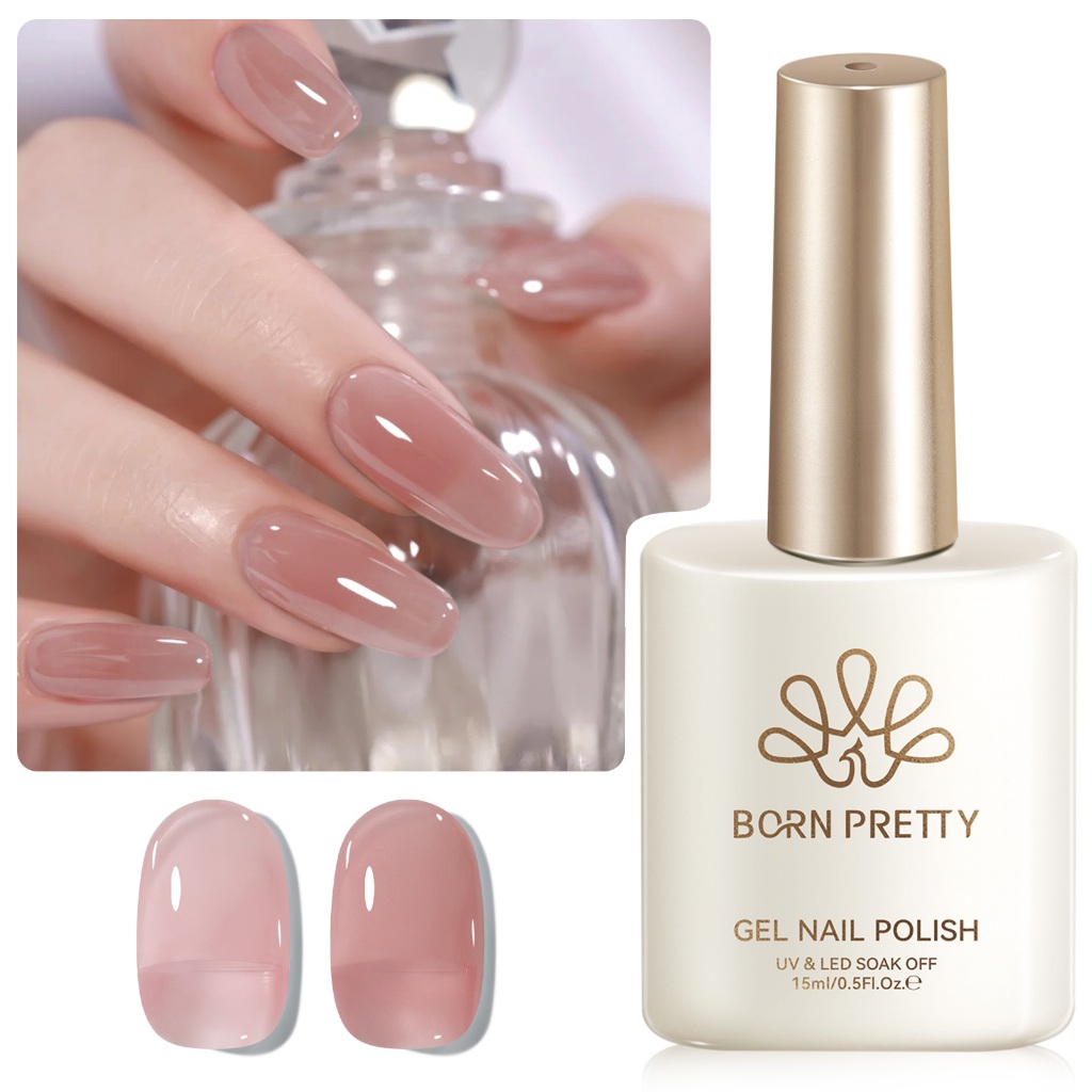 Born PRETTY ยาทาเล็บเจล UV LED กึ่งถาวร สีชมพูนู้ด 15 มล. – โปรปัง