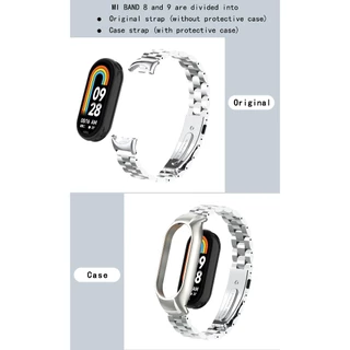Xiaomi Smart Band 10 / 9 สายรัดสําหรับ เสี่ยวหมี่ ไมล์ วงดนตรี Mi Band 3/4/5/6/7/8 สายรัดโลหะสแตนเลสสร้อยข้อมือเปลี่ยนสายรัดข้อมือ