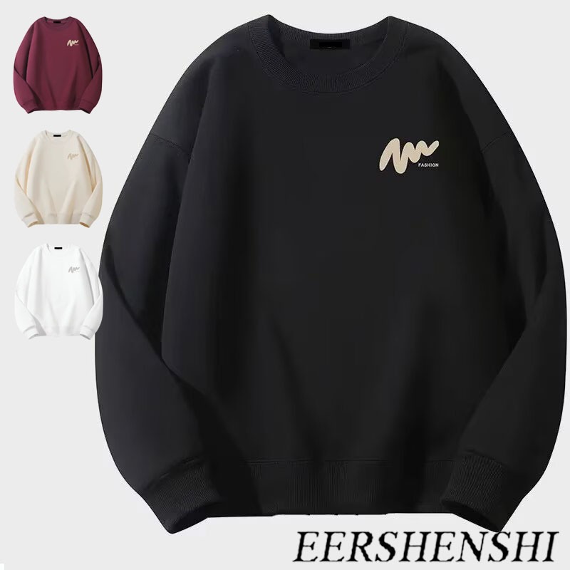 EERSHENSHI เสื้อกันหนาวผู้ชาย สไตล์เกาหลี แฟชั่น แบรนด์ เรียบง่าย หลวม และหลากหลาย พิมพ์ คู่ สูงสุด