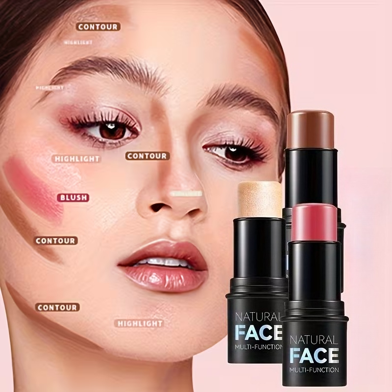 [คลังสินค้าพร้อม]Face Contouring Bronzer Stick Multifunctional Highlighter Brightening Silkworm Blusher Rouge Cream ปรับเปลี่ยนคอนซีลเลอร์ปากกา