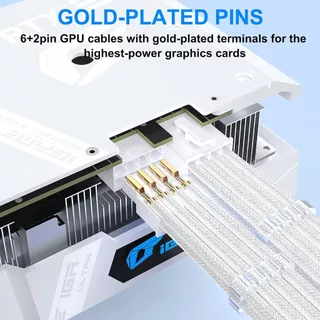 PSU ATX 24Pin สายไฟไนลอนถัก 8-pin (6+2pin) สําหรับเมนบอร์ดคอมพิวเตอร์ PC Case Power Cable Set A ความยาวที่เหมาะสม ใช้งานง่าย ติดตั้งง่ายรวดเร็ว