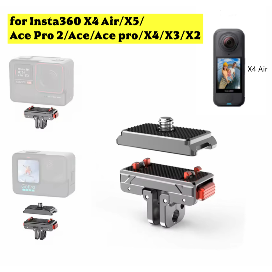 Selfie Stick สําหรับ Insta360 Ace/ Ace Pro/ Ace Pro 2, X5/ X4 Air/ X4/ X3/ One X2/ One X กล้องขยายที่มองไม่เห็น Grip Stand กล้อง Quick Release Mount อุปกรณ์เสริม