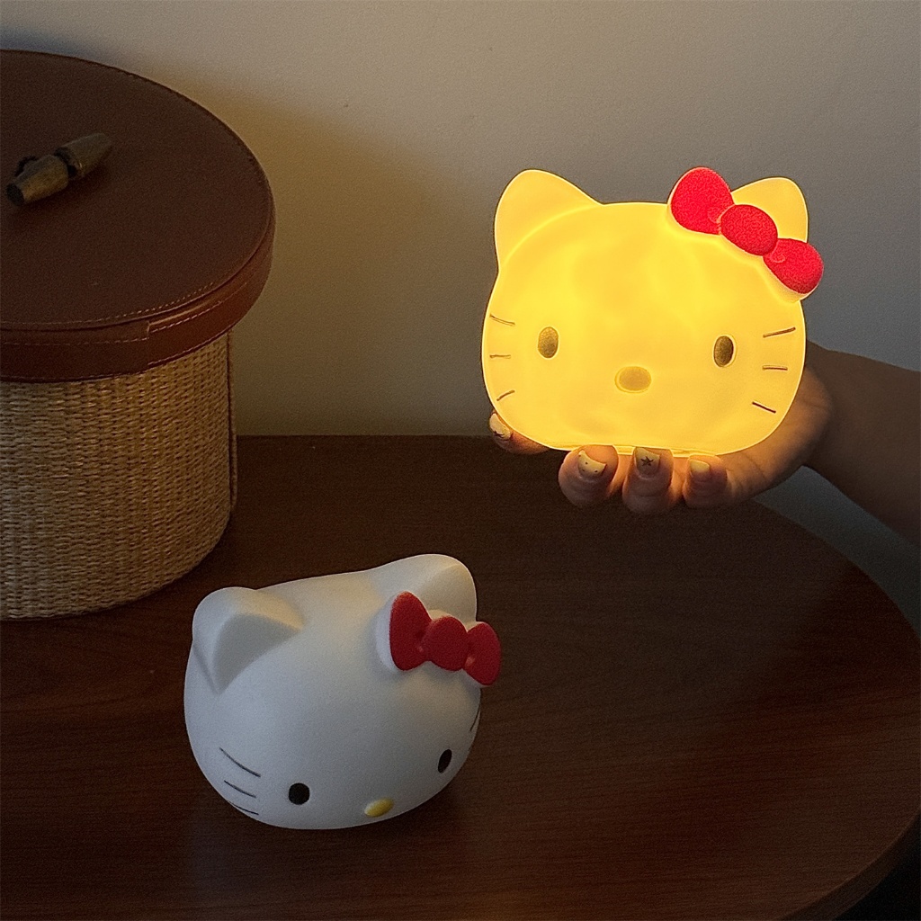 Hello Kitty Cat Night Light หอพักนักเรียนแบตเตอรี่ขับเคลื่อนขนาดเล็กน่ารัก Night ตกแต่งโต๊ะเครื่องประดับ