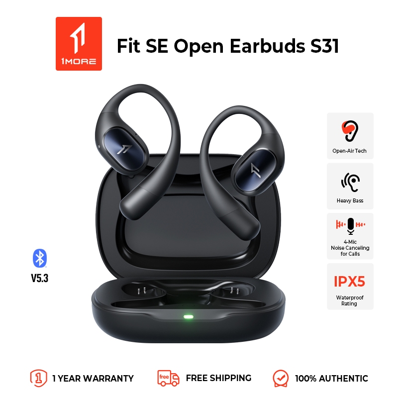 1MORE S31 หูฟังคล้องหูเบาเพียง 9 กรัม ใส่นานไม่เจ็บหู  เสียงแน่นด้วยไดรเวอร์ ใส่วิ่งมั่นใจไม่หลุด Bl
