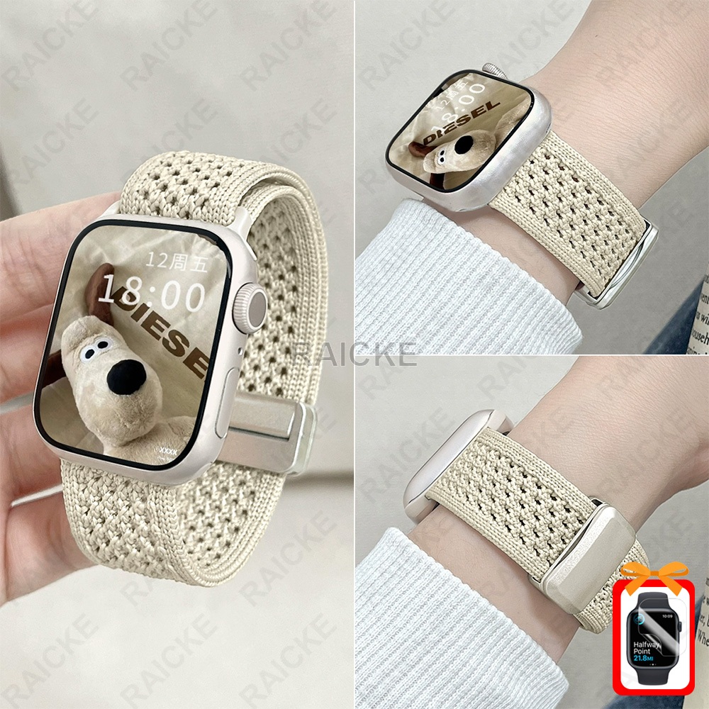 Breatach ไนลอนลูกไม้สายรัดกีฬาสําหรับ iWatch Series 11/10/9/8/7/6/5/4/3/SE Ultra 2 49mm 46mm 44mm 45mm 41mm 42mm 40mm 38mm