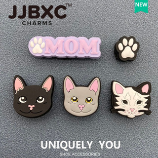 JJBXC ตัวติดรองเท้า charm แมวดำ แมวลายดอก แมวขาว MOM น่ารัก …
