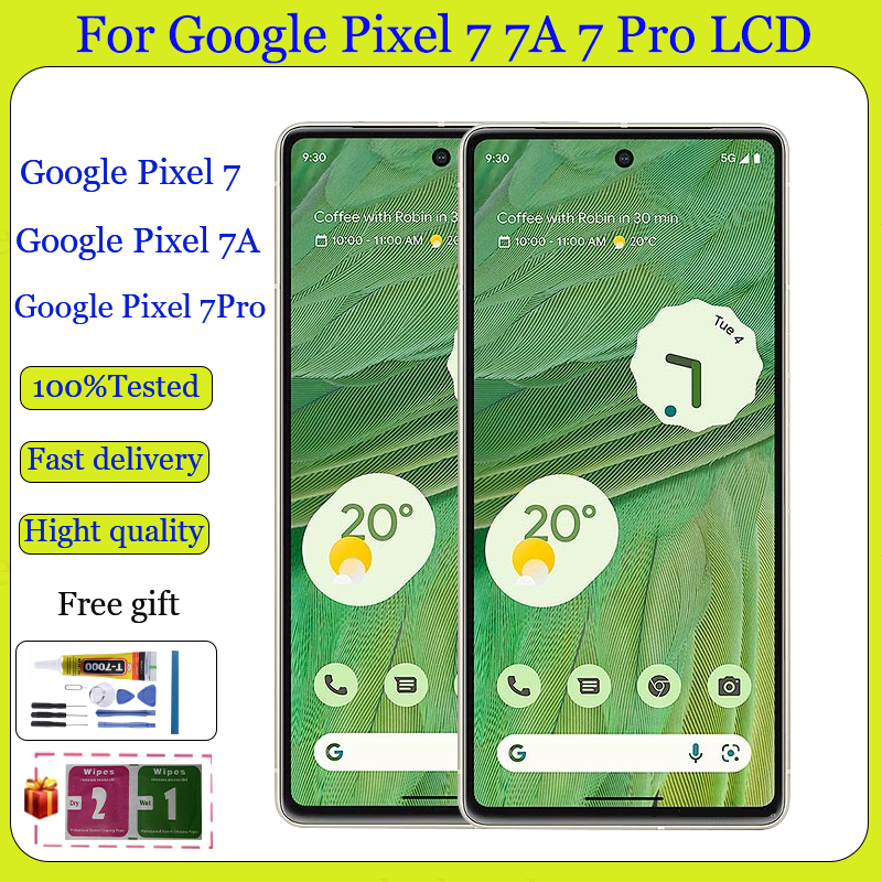 Original AMOLED สําหรับ Google Pixel 7 7A 7 Pro จอแสดงผล LCD Touch Screen Digitizer เปลี่ยน